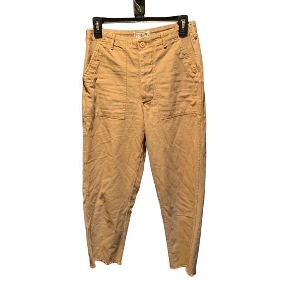 Millie Resort & Travel Cropped Cotton Pants in Khaki Size 2 - Picture 1 of 6